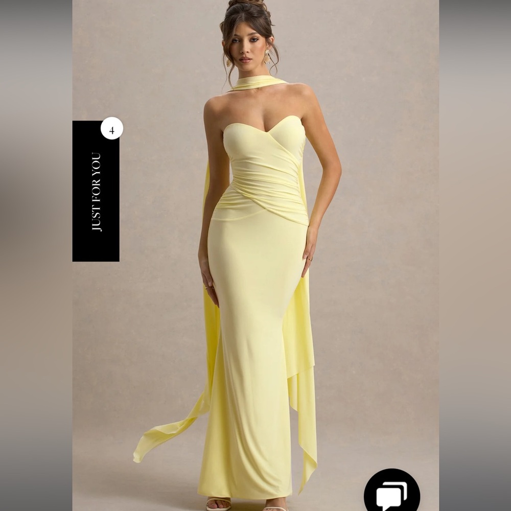 Chic Strapless Yellow Gown